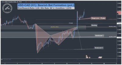 Swing Trading Forex Signal USD-CAD Harmonic Bat Pattern